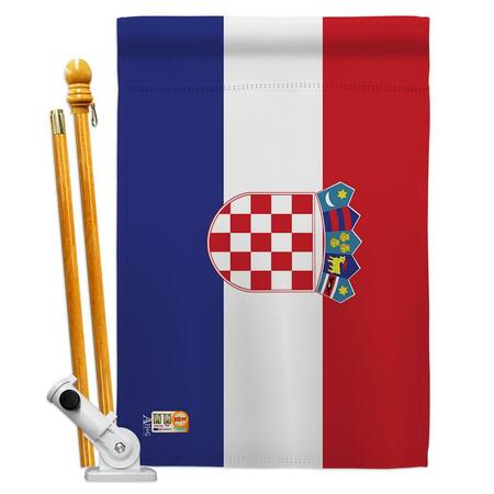 COSA 28 x 40 in. Croatia Flags of the World Nationality Impressions Decorative Vertical House Flag Set CO4127150